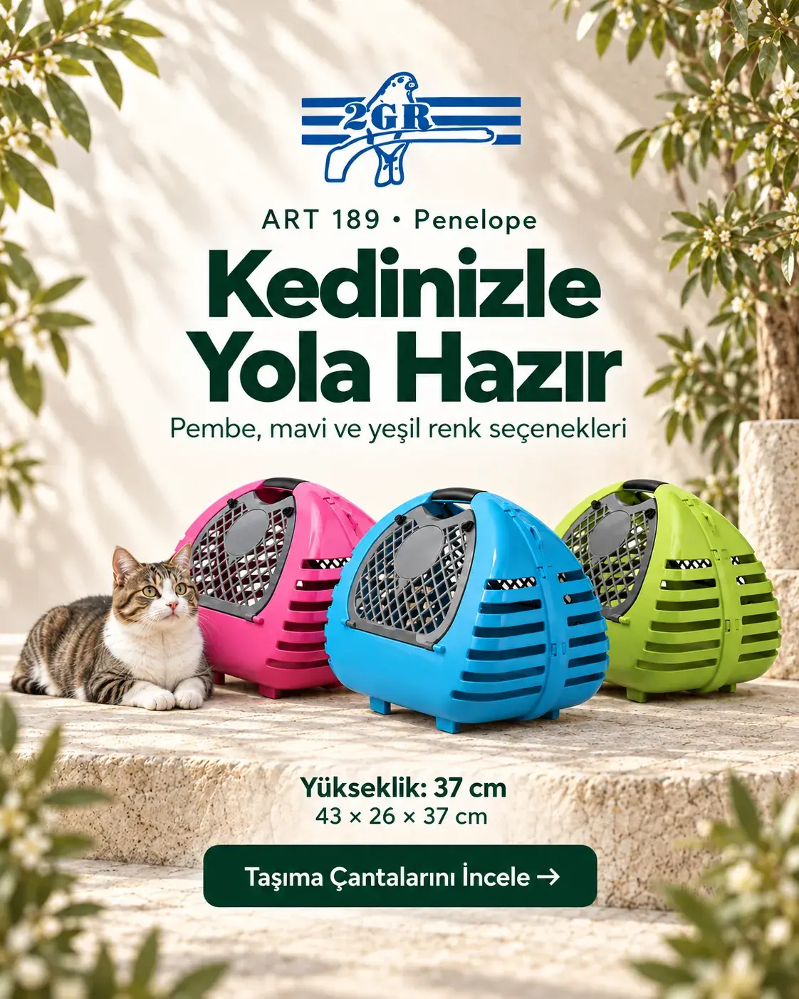 2GR ART 189 Penelope Kedi Taşıma Çantaları