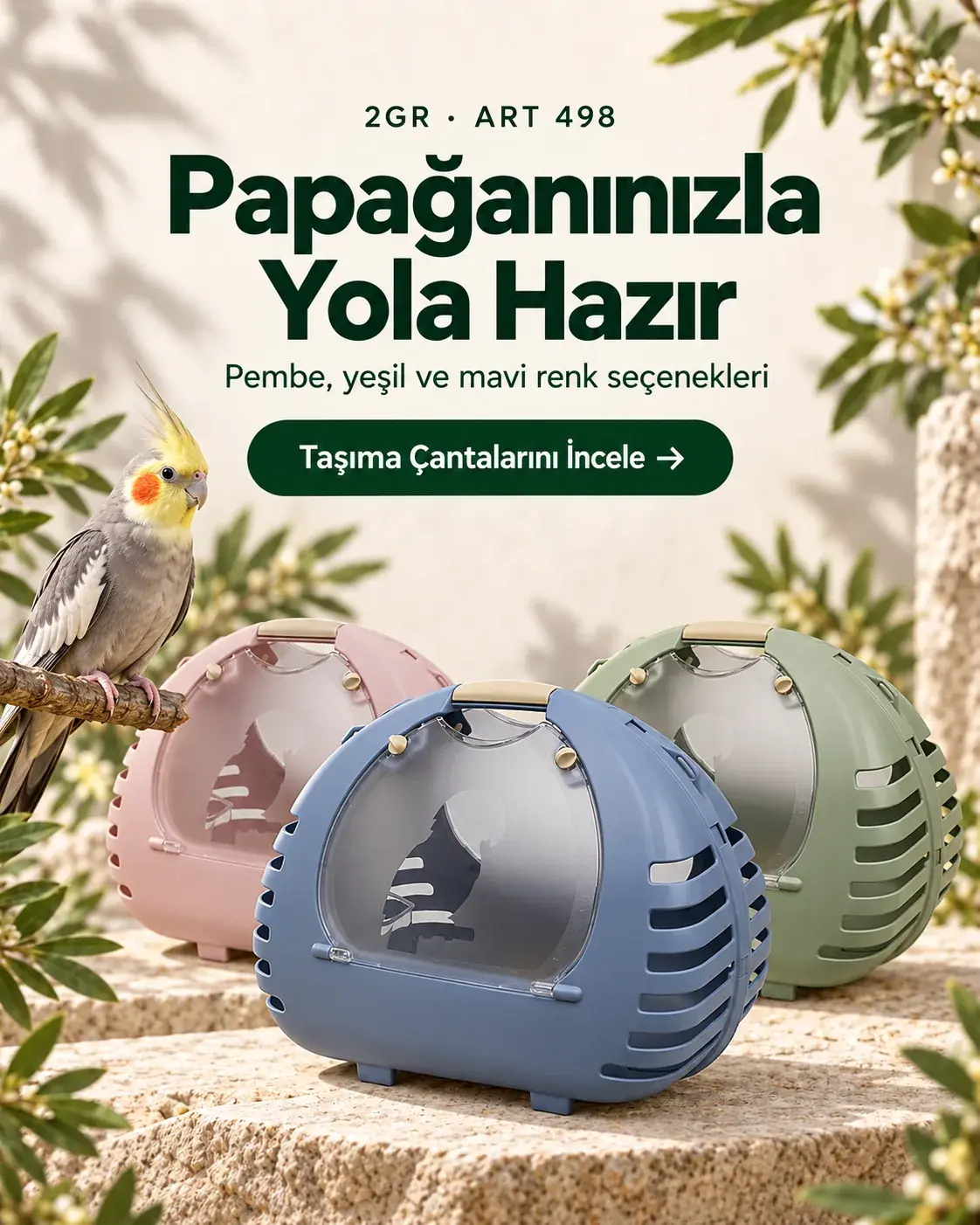 2GR ART 498 Papağan Taşıma Çantaları
