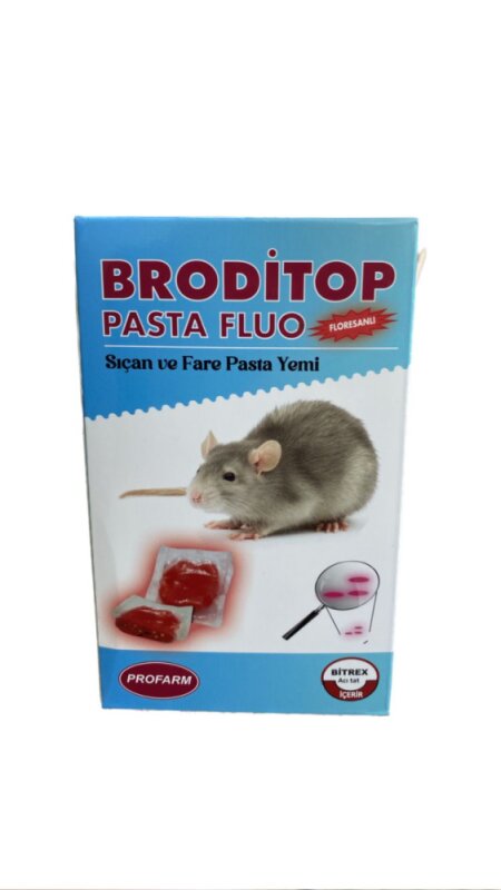 Broditop Pasta Fluo Floresanlı Sıçan ve Fare Pasta Yemi 100 Gr - 1