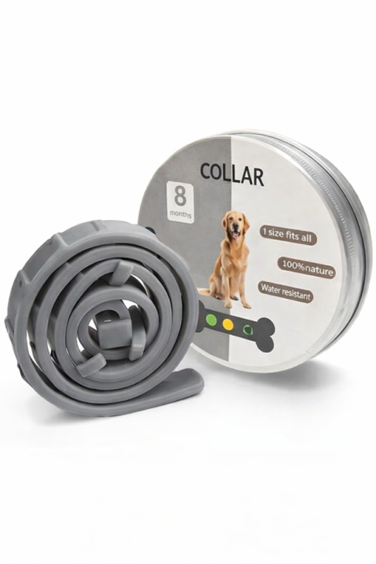 Collar Büyük Boy Pire Koruyucu Kedi ve Köpek Tasması Gri - 1