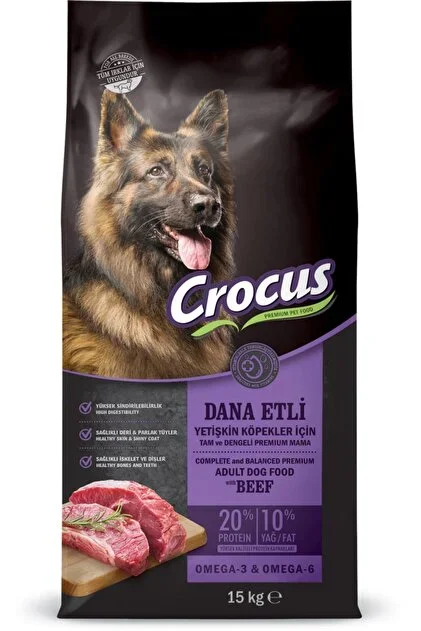 Crocus Biftekli Pirinçli Yetişkin Köpek Maması 15 Kg - 1