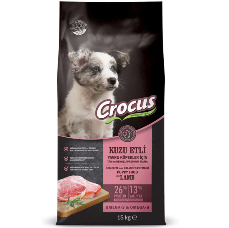 Crocus Kuzu Etli Pirinçli Yavru Köpek Maması 15 Kg - 1