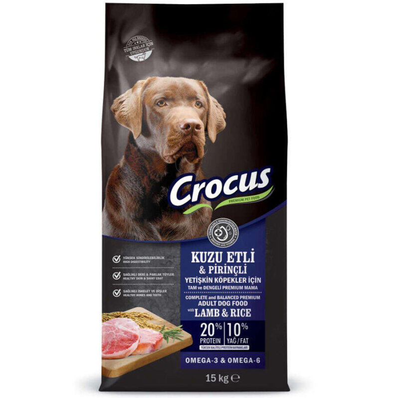 Crocus Kuzu Etli Pirinçli Yetişkin Köpek Maması 15 Kg - 1