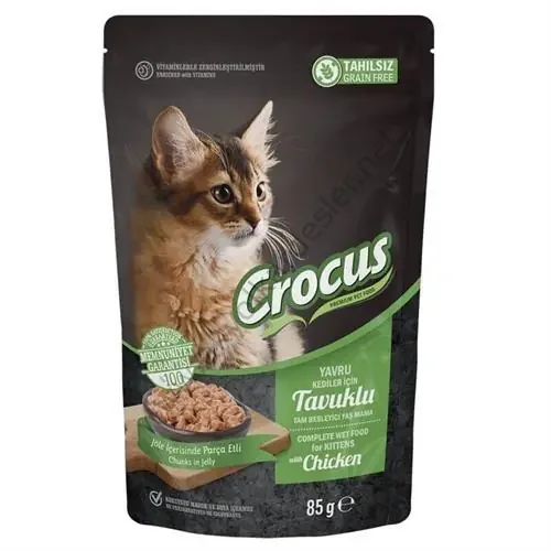 Crocus Tahılsız Kedi Tavuklu Pouch Jöleli Yaş Mama 85 Gr - 1
