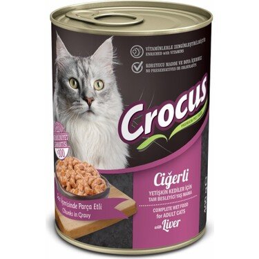 Crocus Yetişkin Kedi Ciğerli Yaş Mama 400 Gr - 1