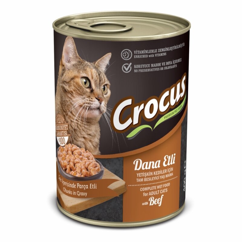 Crocus Yetişkin Kedi Dana Etli Yaş Mama 400 Gr - 1