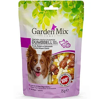 Garden Mix Tavuk Ördek ve Balkabaklı Dambıl Köpek Ödülü 75 Gr - Gardenmix