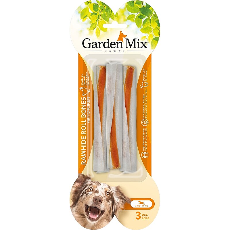 Garden Mix Tavuklu Çubuk Kemik Köpek Ödülü 3'lü 15 Cm - 1