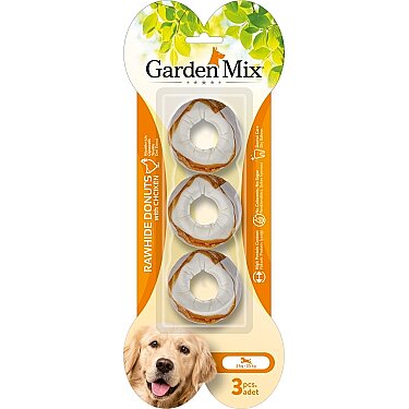 Garden Mix Tavuklu Donut Kemik Köpek Ödülü 3'lü 6.3 Cm - 1