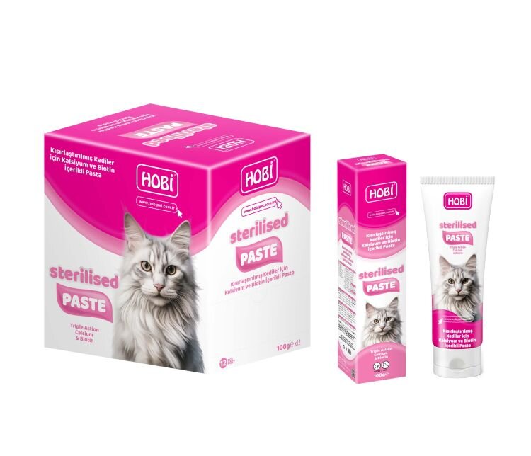 Hobi Sterilised Paste Kısır Kediler İçin Kalsiyum ve Biotin Pastası 100 Gr - 1