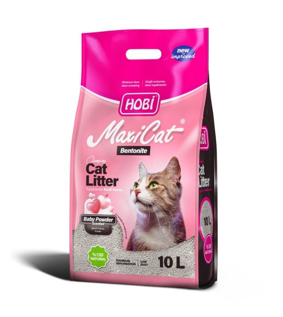 Maxicat Bebek Pudralı Bentonit Kedi Kumu 10 Lt - 1
