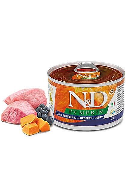 N&D Pumpkin 140 gr Mini Balkabaklı Kuzu Etli ve Yaban Mersini Yetişkin Köpek Konservesi - 1