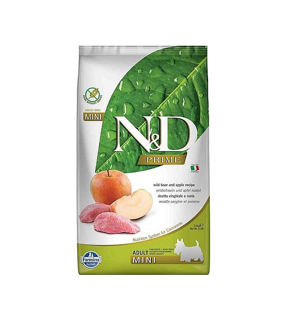N&D Tahılsız Yaban Domuzlu Elmalı Küçük Irk Yetişkin Köpek Maması 2,5 Kg - 1