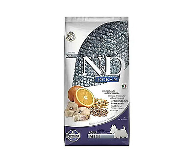 N&D Ocean Düşük Tahıllı Morina Balıklı ve Portakallı 2,5 kg Küçük Irk Yetişkin Köpek Maması - N & D