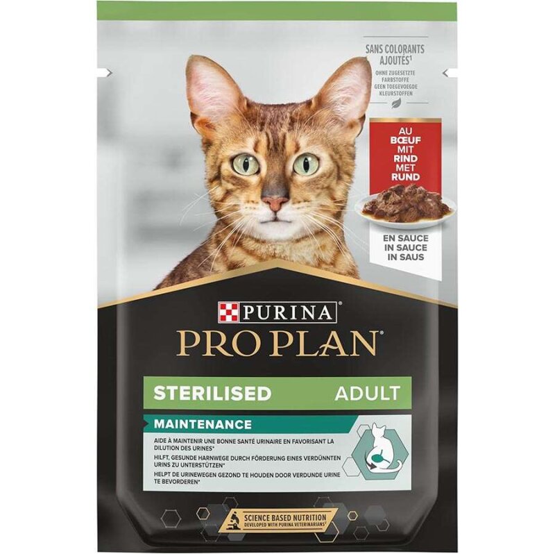 Pro Plan Sterilised Sığır Etli Kısırlaştırılmış Kedi Pouch Kedi Yaş Maması 85 Gr - 1