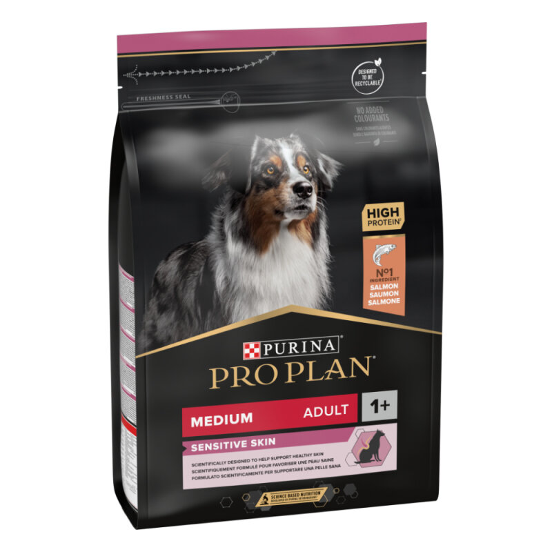 Pro Plan Adult Medium Sensitive Skin Somonlu Köpek Maması 3 Kg - 1