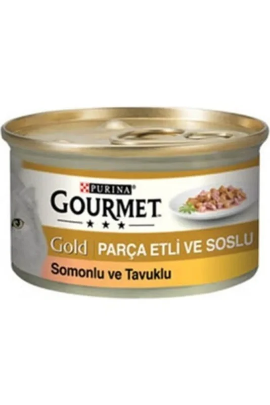 Purina Gourmet Gold Somon ve Tavuk Parçalı Soslu Yaş Kedi Maması 85 Gr - 1