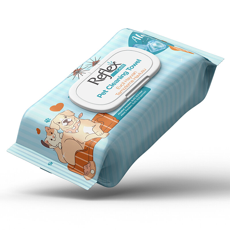 Reflex Care Evcil Hayvanlar İçin Çok Amaçlı Hijyenik Temizleme Havlusu 50 Li Alaçatı Ice - 1