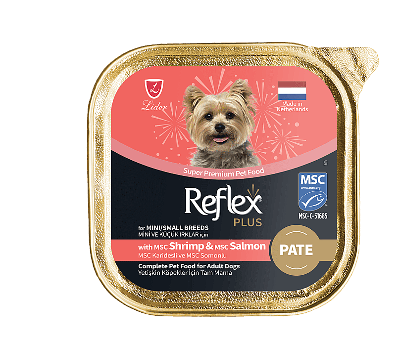 Reflex Plus Pate MSC Karidesli ve MSC Somonlu Mini ve Küçük Irklar için Yetişkin Köpek Maması 85 Gr - 1
