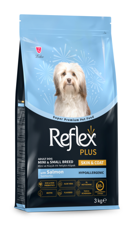 Reflex Plus Skin & Coat Somonlu Mini ve Küçük Irk Yetişkin Köpek Maması 3 Kg - 1
