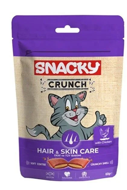 Snacky Kedi Crunch Ödül Hairskin Tavuklu - 1