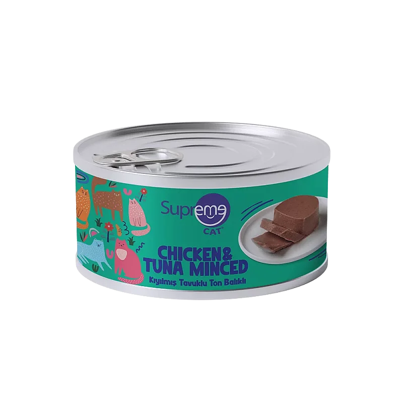 Supreme W Cat Kıyılmış Tavuklu & Ton Balıklı 85 Gr - 1
