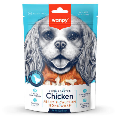 Wanpy Kalsiyumlu Gerçek Tavuk Sargı Köpek Ödülü 100 Gr - Wanpy