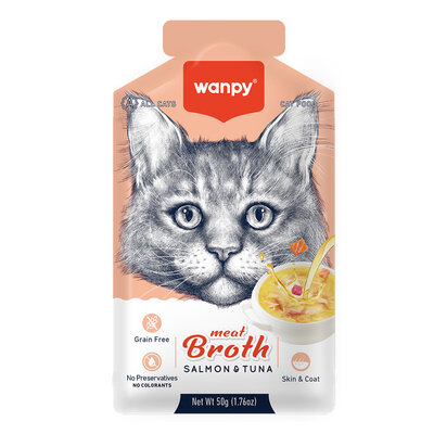 Wanpy Kediler İçin Somon & Ton Balığı Eti Çorbası 50 Gr - 1