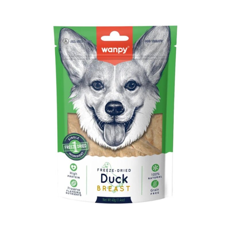 Wanpy Köpek Dondurularak Kurutulmuş Ördek Göğüs Köpek Maması 40 Gr - 1