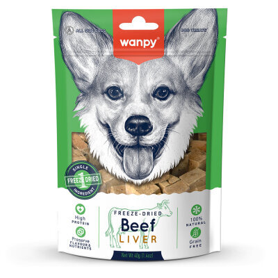 Wanpy Kurutulmuş %100 Dana Ciğeri 40 Gr Köpek Ödül - Wanpy