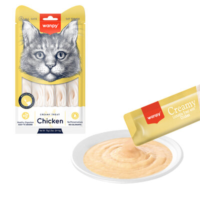 Wanpy Tavuk Krema Kedi Ödülü 5 x 14 Gr Likit Kedi Ödülü - 1