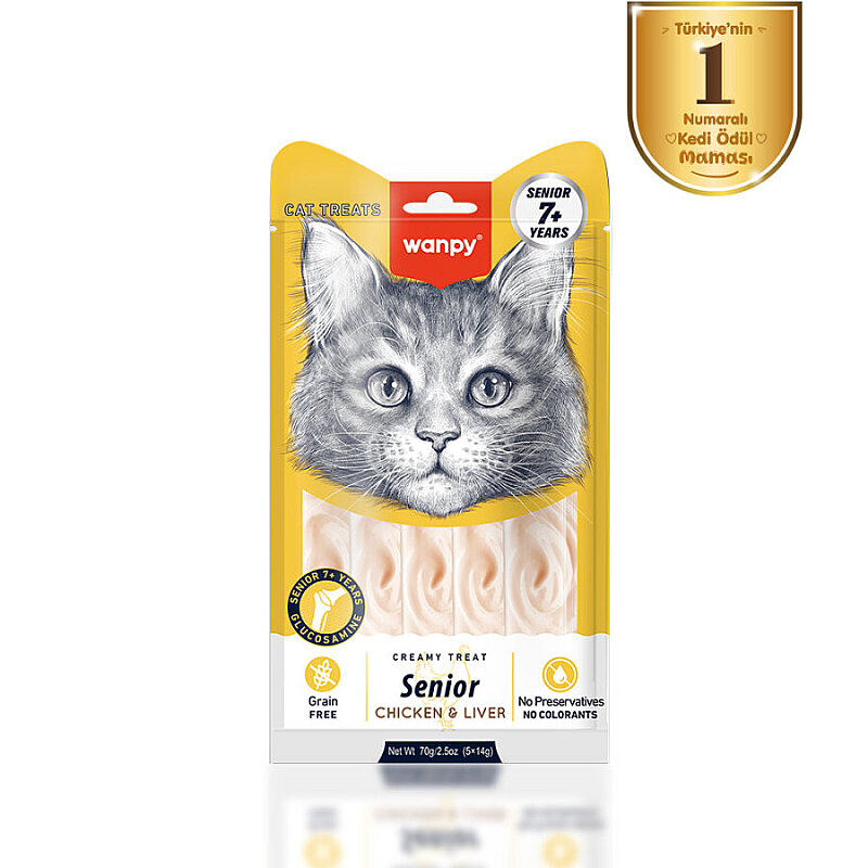 Wanpy Tavuklu & Ciğerli 7+ Yaş Kedi Krema Ödülü - 1