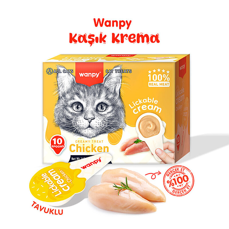 Wanpy Tavuklu Kaşıklı Kedi Ödül Kreması - 1