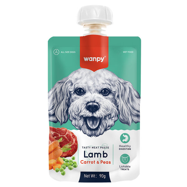Wanpy Taze Kuzulu & Havuçlu Köpek Et Ezmesi Köpek Yaş Maması 90 Gr - 1