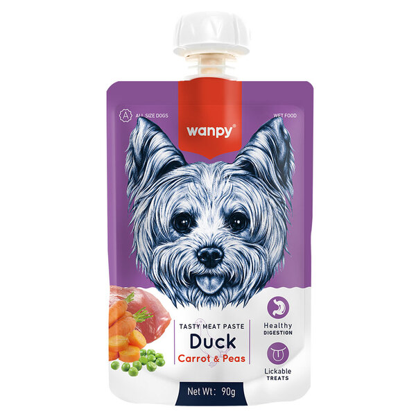 Wanpy Taze Ördekli & Havuçlu Köpek Et Ezmesi Köpek Yaş Maması 90 Gr - 1