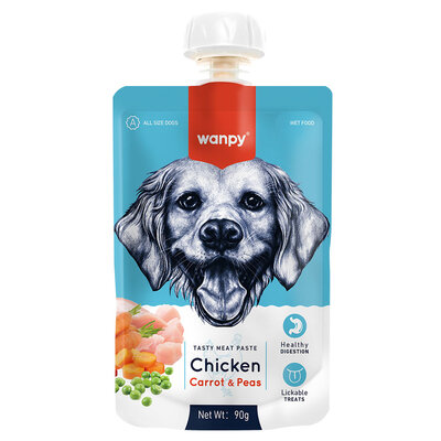 Wanpy Taze Tavuklu & Havuçlu Köpek Et Ezmesi Köpek Yaş Maması 90 Gr 10'lu - 1
