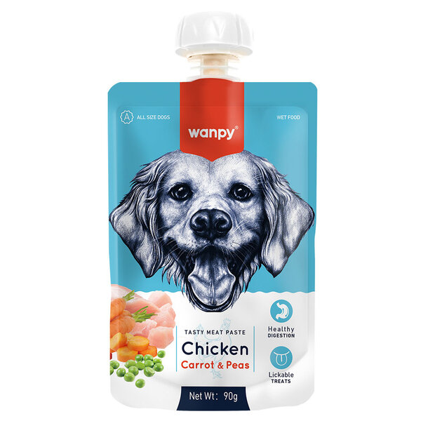 Wanpy Taze Tavuklu & Havuçlu Köpek Et Ezmesi Köpek Yaş Maması 90 Gr - 1