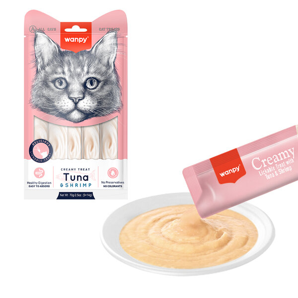 Wanpy Ton & Karides Krema Ödül 5 x 14 Gr Likit Kedi Ödülü - 1