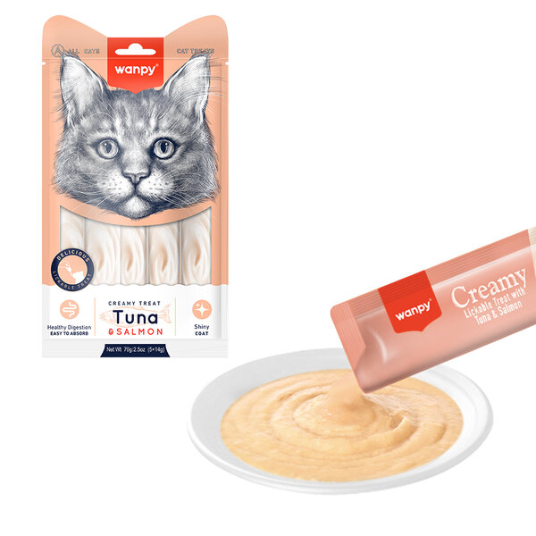 Wanpy Ton & Somon Ödül 5 x 14 Gr Likit Kedi Ödülü - 1