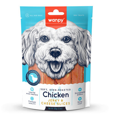 Wanpy Yumuşak Tavuk & Peynir Dilimleri 100 Gr Köpek Ödülü - Wanpy