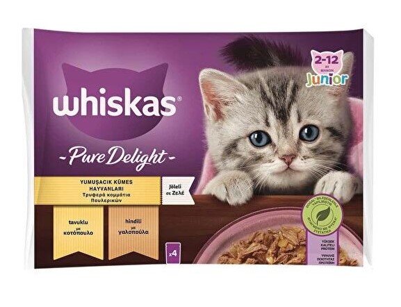 Whiskas Pure Delight Junior Kümes Hayvanlı Kedi Yaş Maması 4 x 85 Gr - 1
