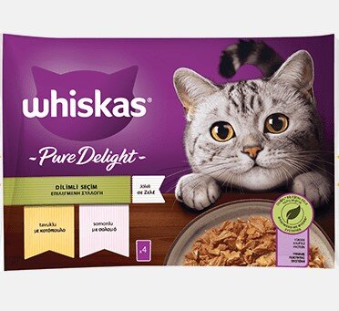 Whiskas Pure Delight Mix Tavuklu ve Somonlu Kedi Yaş Maması 4 x 85 Gr - 1