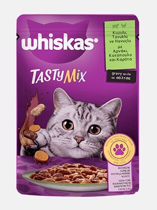 Whiskas Tasty Mix Kuzulu Tavuklu ve Havuçlu Pouch Kedi Yaş Maması 85 Gr - 1