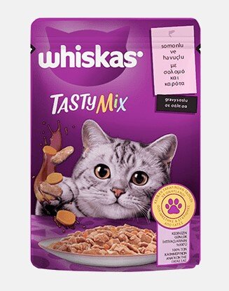 Whiskas Tasty Mix Somonlu ve Havuçlu Pouch Kedi Yaş Maması 85 Gr - 1